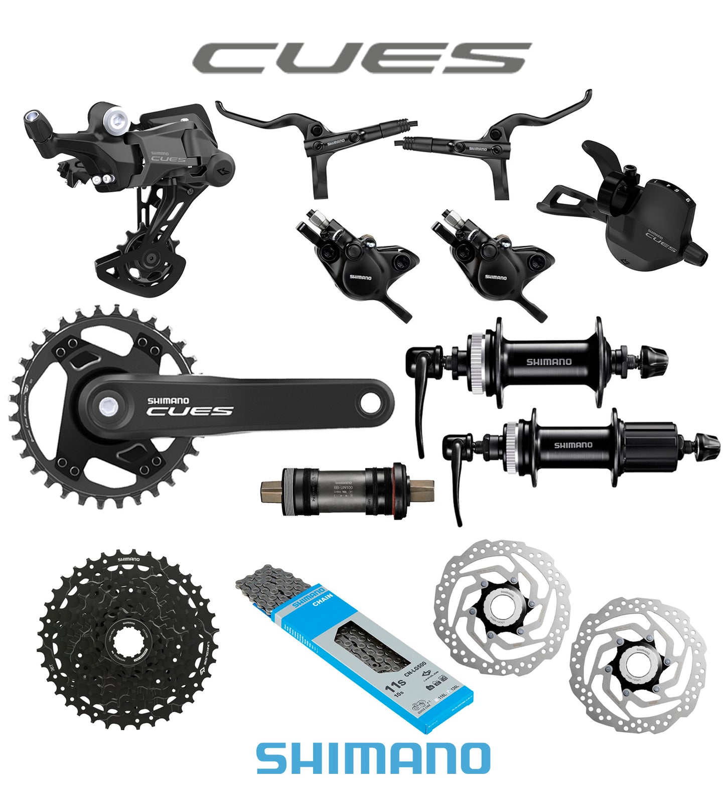 Grupo Shimano CUES U4000 9VEL 11-46T 32T Monoplato