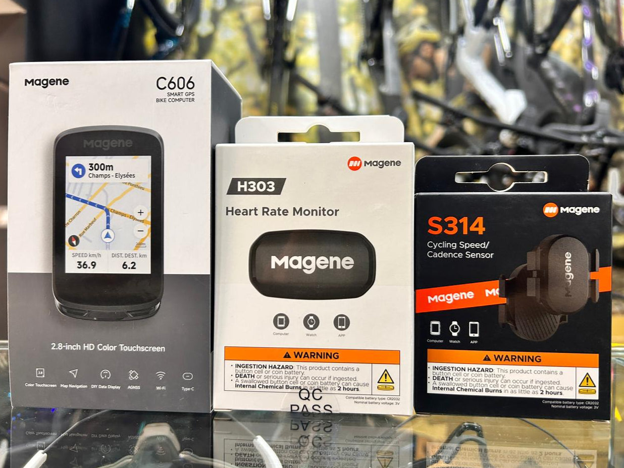 Ciclo computador Magene C606 + Sensor Dual Magene cadencia/velocidad + Banda Cardiaca Magene H303