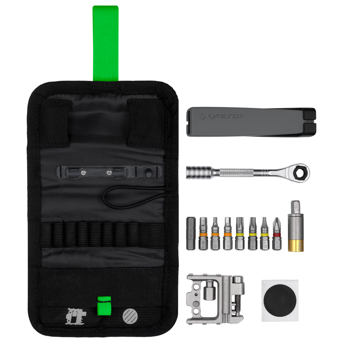 ESTUCHE MULTIHERRAMIENTA RATCHET CON TORQUIMETRO SYNCROS